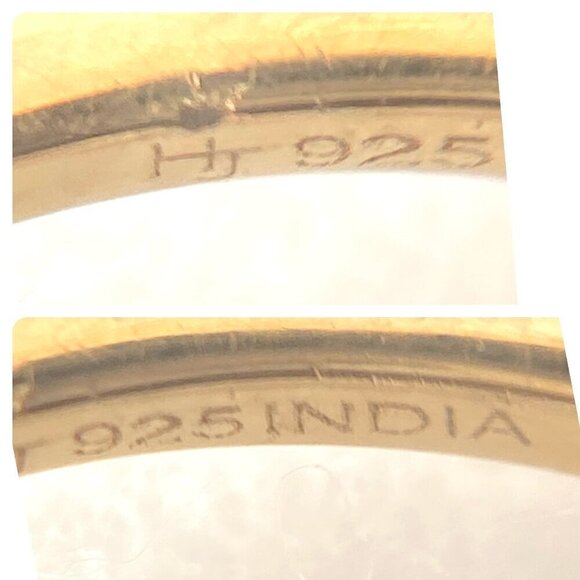 14K Gold Plated Sterling Silver 925 India Emerald Cut Blue Quartz Ring Sz 8.5 - Picture 7 of 16